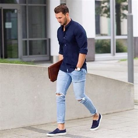 navy blue shoes with jeans